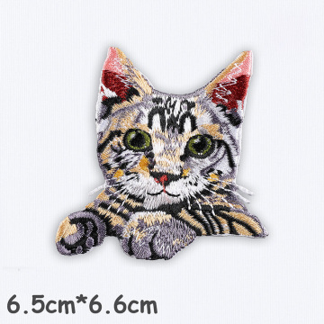 Cute Cat Patches Kalitate handiko 3D brodatutako adabakia