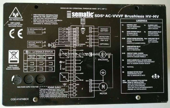 وحدة تحكم مشغل الباب Sematic SDS AC-VVVF HV-MV بدون