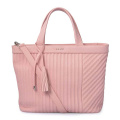 Borsa a spalla grande in pelle con cerniera rosa tote Wallace