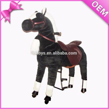 Plush toys stuffed animals rocking horse on wheels