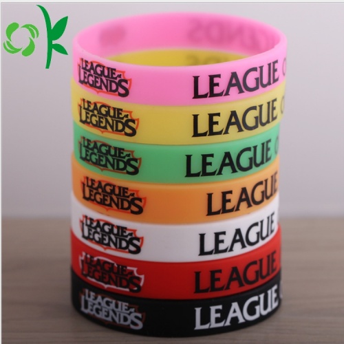 Olahraga WristBand Kustom Dicetak Merek Gelang Silikon Lembut