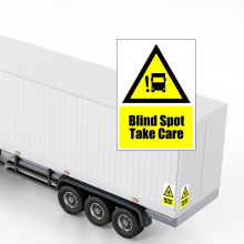 UK DVS PSS Safe 2024 Warning Sign: Blind Spot - Take Care Sticker