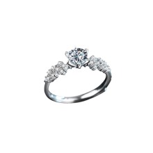 Classic Six Claw Sterling Silver Moissanite Diamond Ring Wholesale