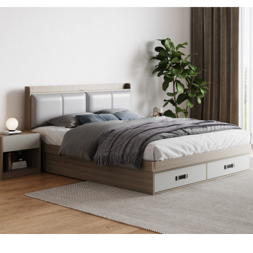 2024 Latest Queen Frame Bedroom Furniture: Modern King Size Wooden Beds with Storage