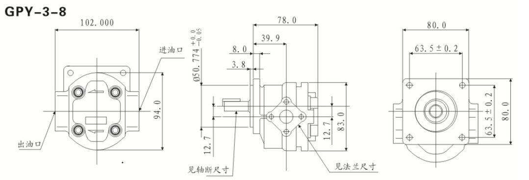 Replace GPY series GPY-3R,GPY-4R,GPY-5.8R,GPY-7R, GPY-8R,GPY-9R,GPY-10R,GPY-11.5R micro hydraulic gear pump