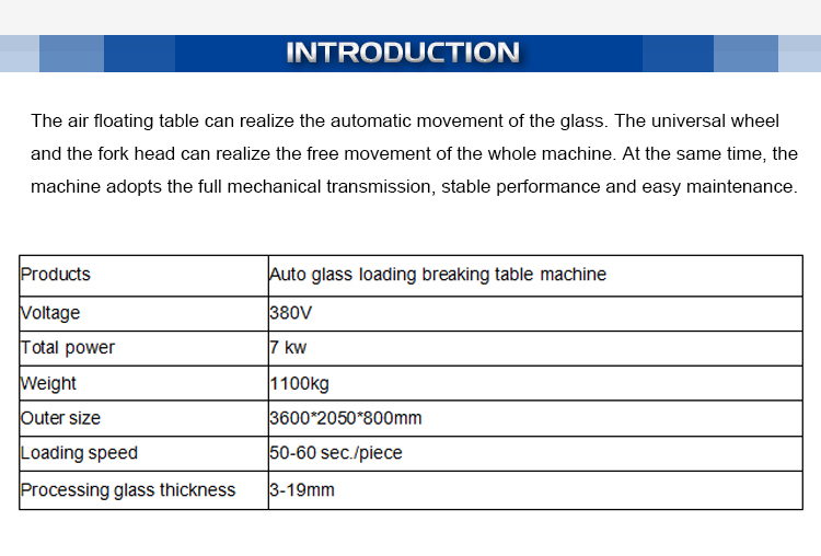 Three Arms Multi Functional Glass Loading Table For Automatic Loading