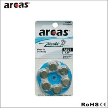 Hearing aid batteries-6Pk A675 zinc air battery