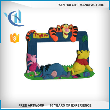 custom cartoon soft rubber pvc photo frame,rubber picture frame