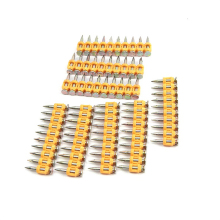 Yellow strips of gas nails with clip tips