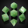 Cat's Eye Gemstone DND Dice Set, 7PCS Handmade Stone Dice Set for Dungeons and Dragons Tabletop Role Playing Game