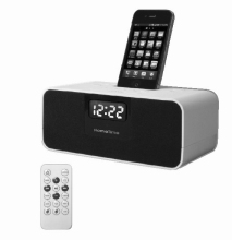 Docking station for ipod with radio and LCD clock