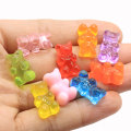 Bonito colgante de oso de goma de resina, dijes de simulación de animales en miniatura para mujeres y niñas, hallazgos de joyería, decoración artesanal DIY