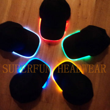 patent fiber optic LED flashing light caps and hats