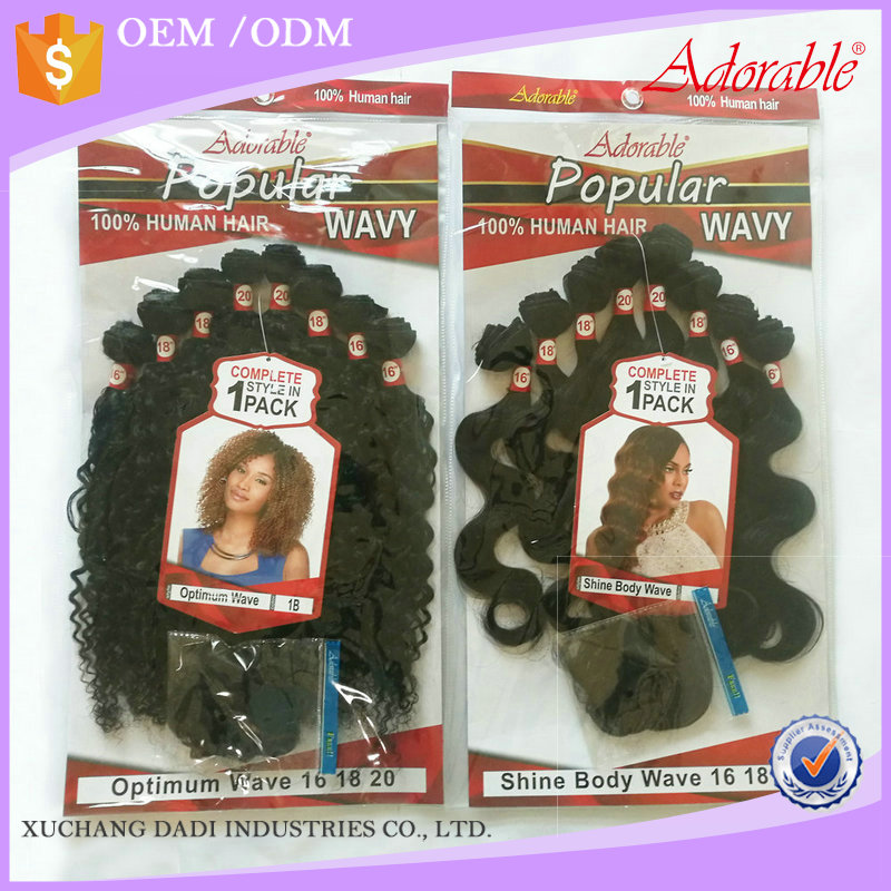 Xuchang Adorable hair Wholesale price animal human hair mixed synthetic fiber hair weaving Body wave 8pcs/lot with free closure