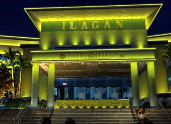 Ilagan Hükümet Binası Gece Aydınlatma Efekti