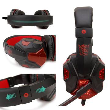 Casque de jeu, écouteurs de jeu PC USB stéréo éclairage coloré casque de jeu avec microphone pour ordinateur 1 acheteur