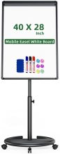36x24 inches Mobile Whiteboard with Stands Adjustable Easel