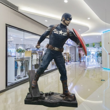 Modern marvel sculpture fiberglass Captain America statue