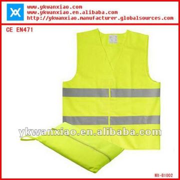 high visibility reflective safety vest with pouch,safety road vest,High visibility road vest