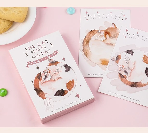 Cute Cat Design 30PCS Set Paper Greeting Gift Card