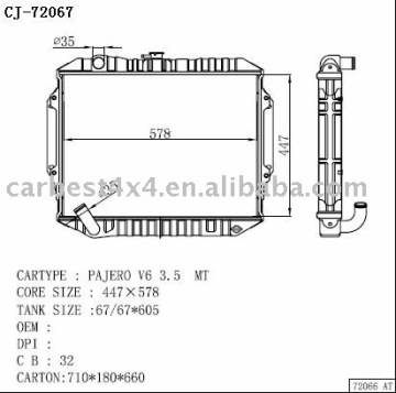 AUTO RADIATOR FOR PAJERO V6 3.5 MT