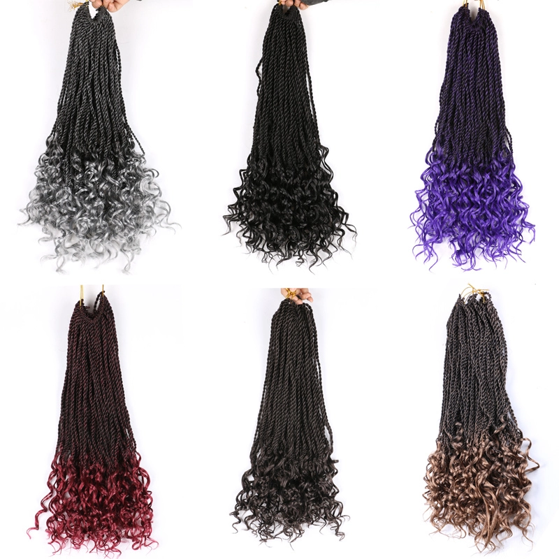 30roots 24inch Thin Senegal Braids Crochet Hair Pre-twisted Braids Senegalese Twists Ombre Colors