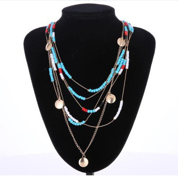 Measle Bead Multi Strand Necklace Womens Chain Necklace