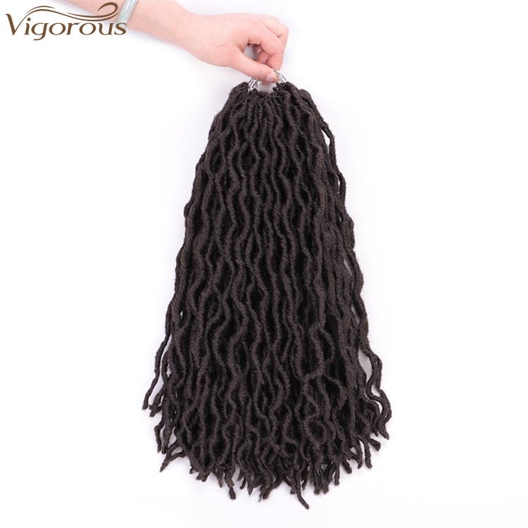 Vigorous Top Quality 6 Colors 18 Inches Faux Locs Curly Crochet Braid Soft Synthetic Braids for African American Black Women