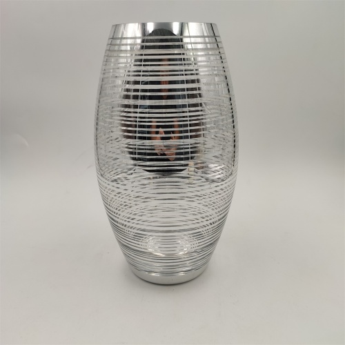 Vase En Verre Clair Et Argent En Gros