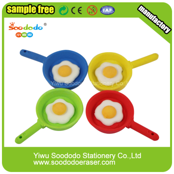 Red Pan Fancy Rubber 3D Eraser Factory Sell