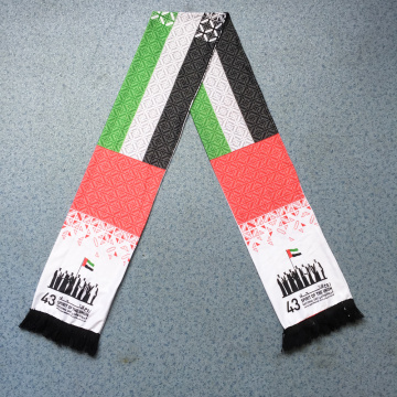 Soft Knitted polyester Transfer Printing UAE FLag National Day Celebrate Scarf