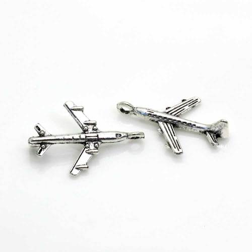 3D Airplane Alloy Plane Charm For Bracelet Earring Necklace Pendant DIY Making