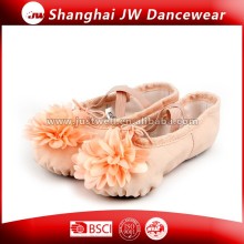 Sexy Professional Elegant Soft Canvas Ballet Pointe Shoes With Flower for Practice Dance