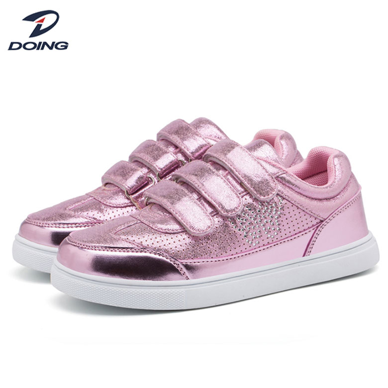 shiny pu girl casual skateboard sneaker running funny kid shoes