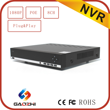 2MP POE P2P Onvif h 264 digital video recorder 8ch network dvr