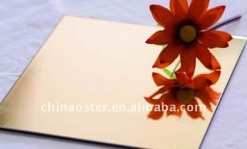 gold mirror finish acp exterior wall mirror acp