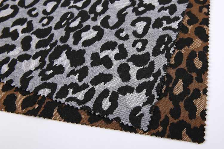 Custom Textiles Fabric and Textiles for Clothing Rayon Yarn Dyed Tiny Leopard Jacquard Jersey Fabric Weft Knitted OEM Accept