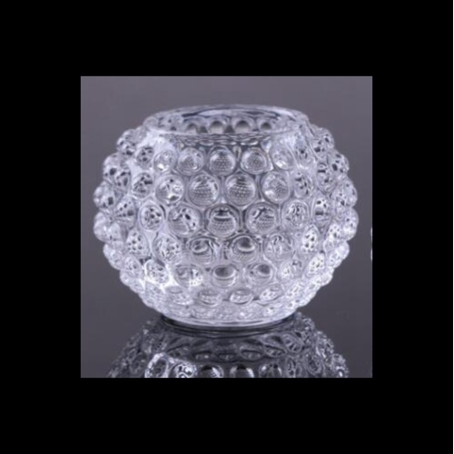 Glass Diamond Round Tealight Holder