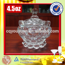 Cheap wholesale high white glass unique sugar bowl with glass lid