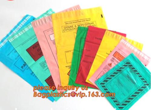 Chlorinated Leakproof Biohazard Garbage Bags for transportation, Medical Disposable Plastic Bags, self Sealing Sterilization Bag