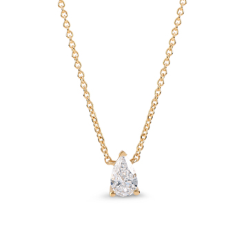 18K Gold Pear-Shaped Lab-Grown Diamond Necklace