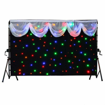 Colorful Custom LED Star Cloth Backdrop Curtain for Indoor Wedding and DJ Events