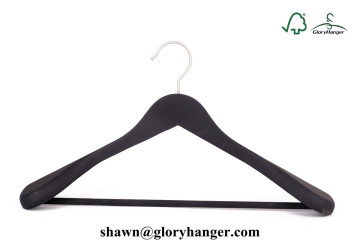 Rubber Coating Jacket Hanger With Trouser Bar