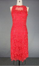 Red Lace Prom Gown Homecoming Party Dress