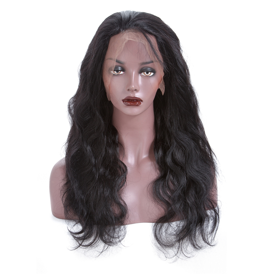 100% Peruvian Human Virgin Hair Natural Color Body Wave Full Lace Wig for Black Women