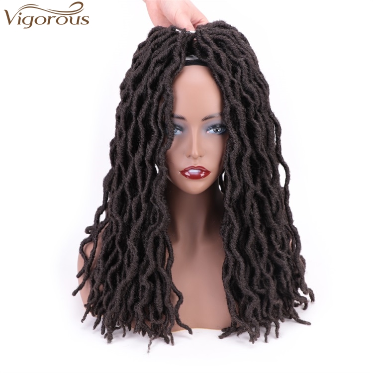 Vigorous Top Quality 6 Colors 18 Inches Faux Locs Curly Crochet Braid Soft Synthetic Braids for African American Black Women