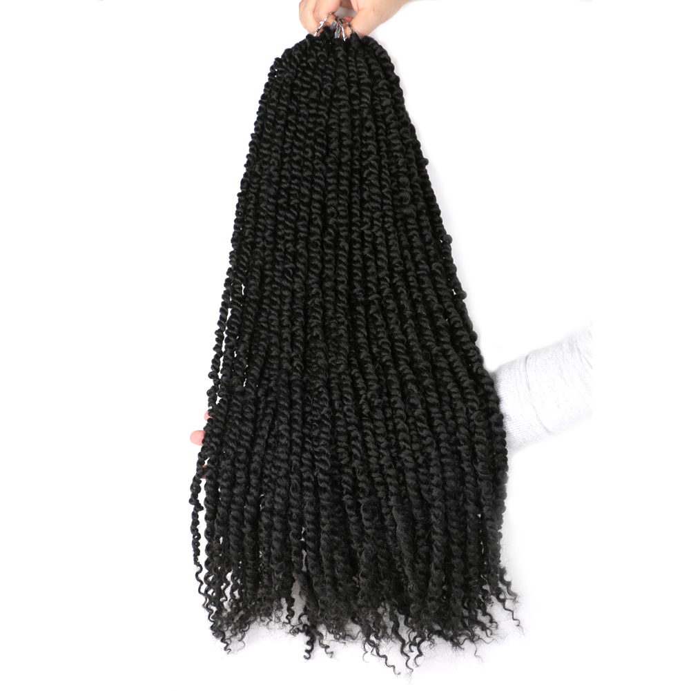 Wholesale Pre-twisted Passion Twist Crochet Hair Extensions Curly Passion Braiding Hair Solid And Ombre Color Synthetic Fiber
