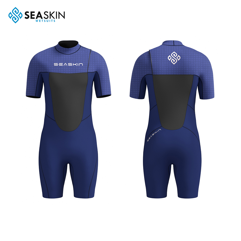 Seaskin Mens Fermuper Free One Piece Shorty Neopren Wetsuit