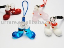 16*18mm Baby Shoe Shape Lampwork Glass Charm for Cellphone Decoration
