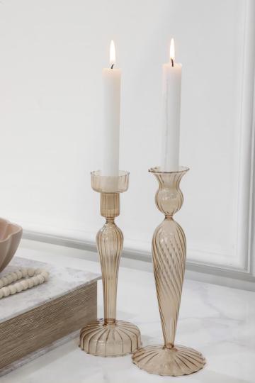 Tall Glass Candle Holder